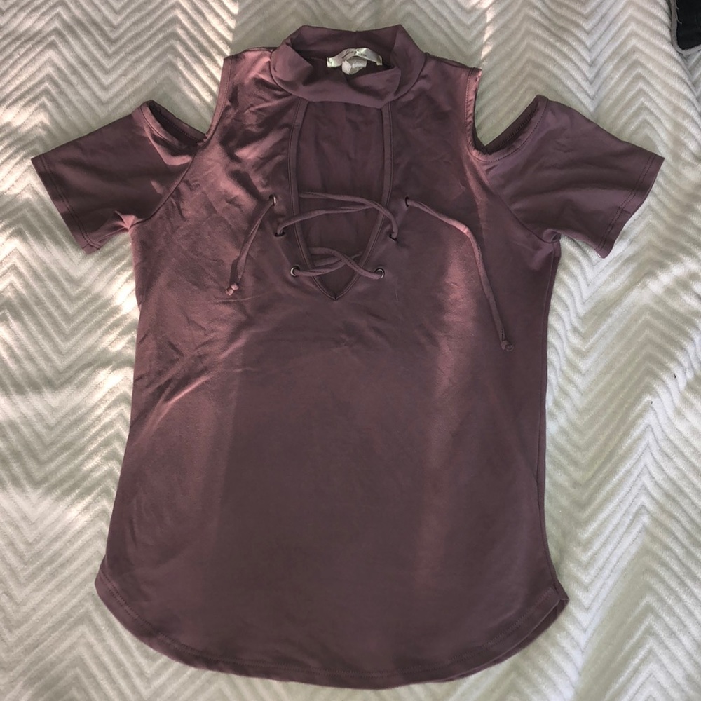 Mauve Open Shoulder Top